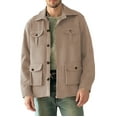 thumbnail image 2 of Mens Safari Jacket Lapel Button Up Cargo Sport Coats with Multi Pocket Outdoor Hiking Clothes Fall Outerwear (3XL, Khaki), 2 of 4