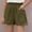 Army Green, variant on NAISIBABY Girls Athletic Shorts, Solid Color Elastic Waist Loose Fit Summer Cotton Linen Shorts Army Green 11-12T