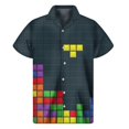 thumbnail image 3 of Camisa hawaiana con estampado 3D de rompecabezas de concienciación sobre el autismo, camisas hawaianas de verano para hombres y mujeres, blusas de manga corta con solapa y botones, 3 of 5
