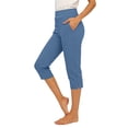 thumbnail image 2 of Tsesme Women's Casual Capris Loose Straight Leg Cropped Pants with Pockets, Comfy Elastic Waist Versatile Capris ,Blue,3XL, 2 of 8