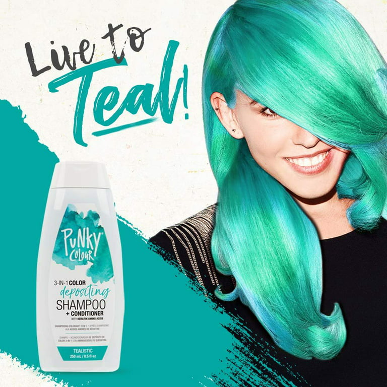 Punky Colour 3-in-1 Color Depositing Shampoo & Conditioner - Tealistic