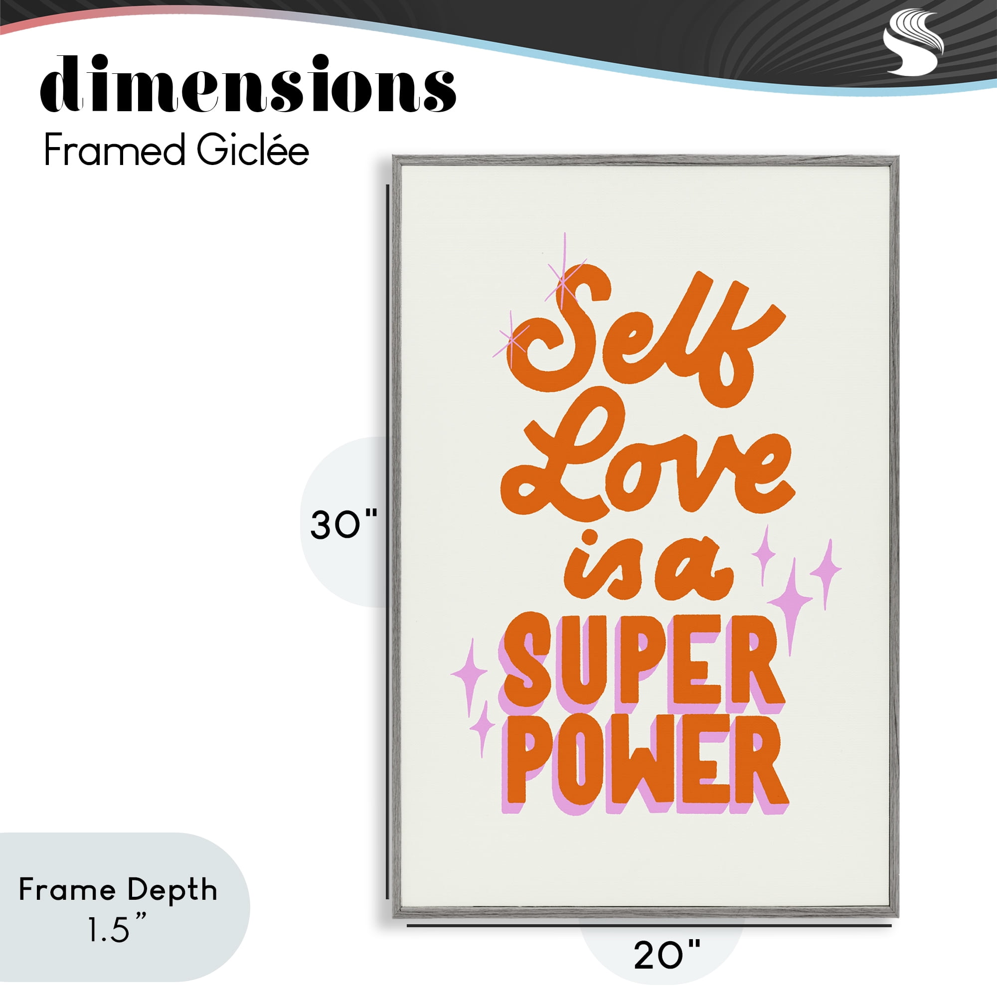 Stupell Industries Self Love Is Superpower Gray Framed Giclee Art, design by Indira Prieto | IndySign