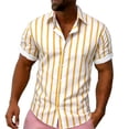 thumbnail image 2 of JAJAHO Mens Button Up Shirts Summer Striped Short Sleeve Casual Beach Collared Regular Fit Business Dress Shirts Cozy Tops, 2 of 5