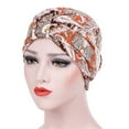 thumbnail image 2 of Womens Floral Cotton Turban Head Scarf Stretch Headwrap for Hair Loss, 2 of 3