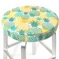 thumbnail image 5 of Salouo Pineapples1 Pattern Bar Stool Cushion Cover, Round Crease-Resistant Stretchy Dustproof Stool Seat Slipcover for Bar Round Chair-13 inch, 5 of 6