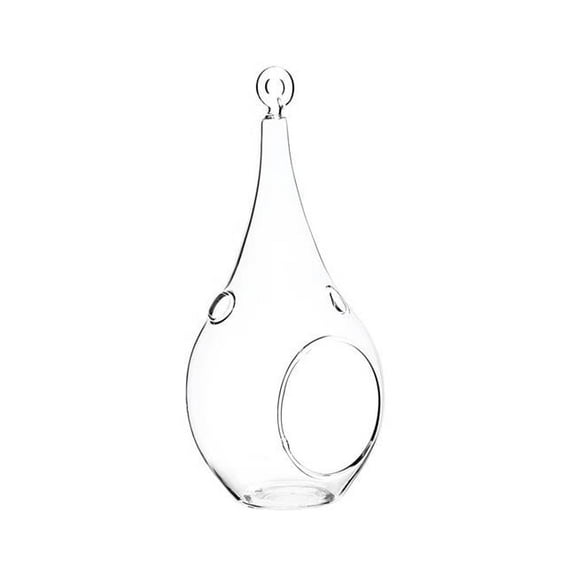Athenas Garden HCH0209 9.5 x 4 in. Clear Pear Hanging Terrarium & Votive Candle Holder