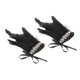 thumbnail image 4 of 2 muñequeras de peluche con plumas artificiales, accesorios para disfraz, muñequera teñida negro, 4 of 9