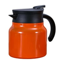Mini Thermal Coffee Carafe, 27 Oz Stainless Steel Thermal Carafe for Hot & Cold Beverages, Portable Milk Creamer Container for Coffee Tea Hot Chocolate Dispenser, Orange