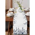 thumbnail image 2 of Wildflowers Short Table Runners 36 Inches, Cotton Linen Fabric Table Runner Dresser Scarf, Dragonfly Floral Bud Botanical Retro Blue Tablerunner for Party/Kitchen/Dinner/Wedding Decor 13''x36'', 2 of 7