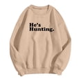 thumbnail image 4 of Womens Oversized Sweatshirt Crewneck Long Sleeve Fleece Lined Pullover Tops Fall Outfits Winter Clothes Khaki XXL, 4 of 7