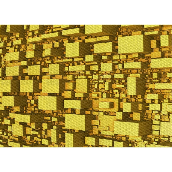 Ahgly Company Indoor Rectangle Patterned Dark Bronze Brown Area Rugs, 7' x 9'