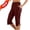 Z-Wine(Without Drawstring Waist), variant on Bloomae Capri Pants for Women Summer Lightweight Button Split Hem Cropped Trousers Workout Loose Stretch Yoga Petite Pants with Pockets