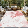 thumbnail image 3 of Fsddascl Pink Floral Art Outdoor Rug for Patio/Deck/Porch, Non-Slip Large Area Rug 6 x 9 Ft, Watercolor Botanical Spring Flowers Indoor Outdoor Rugs Washable Area Rugs, Reversible Camping Rug Carpet, 3 of 5