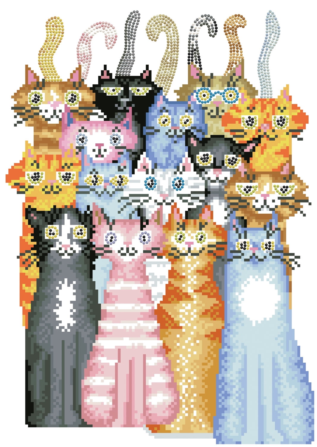 Diamond Dotz Cats Meow Diamond Painting Kits for Adults - Abstract Diamond Art Kits a Relaxing Creative Craft Kit with Dotz Gems 17.7x12.6