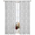 thumbnail image 2 of Sheer Curtains 84 Inches Long, Boho Black Pattern Light Filtering Window Curtains for Living Room, Modern Geometric Southwestern Vintage Rod Pocket Voile Sheer Curtain Drapes, 52"W x 84"L, 2 Panels, 2 of 8