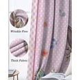 thumbnail image 6 of Easter Bunny Black Out Curtains 63 Inch Long, Room Darkening Draperies Curtains Panels, Pink Polka Dot Colorful Eggs Checkered Plaid Thermal Insulated Curtain for Bedroom Living Room 52"x63" 2 Panels, 6 of 8