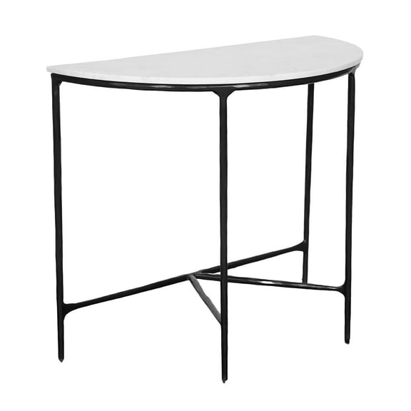 Emryn Marble Demiliune Console Table