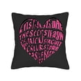 thumbnail image 4 of Set of 2 Decorative Throw Pillow Covers 18x18in - Black Background with Playful Heart-Shaped Pink Text Design for Couch Bed Car, 4 of 8