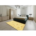 thumbnail image 4 of Ahgly Company Indoor Rectangle Abstract Bold Yellow Oriental Area Rugs, 3' x 5', 4 of 6
