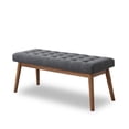 thumbnail image 3 of Allora Mid Century Modern Fabric Bench in Gray, 3 of 5
