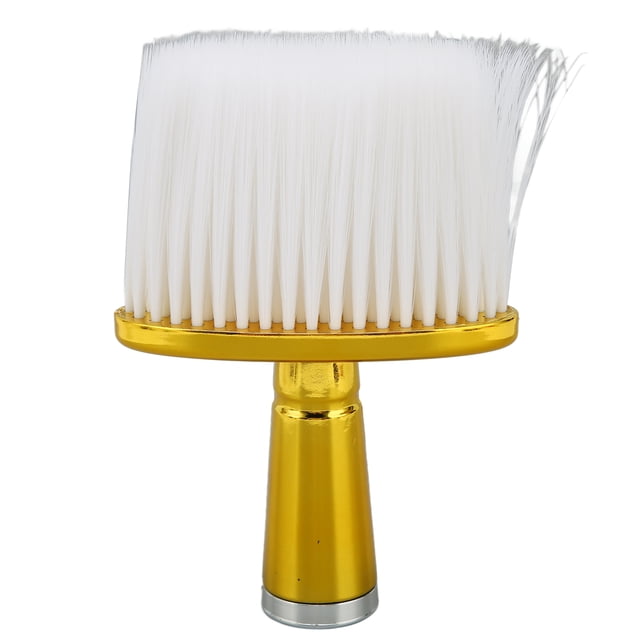 Cepillo para polvo facial y de cuello, elimina el pelo suelto, suave y con mango galvanizado para salón y hogar.