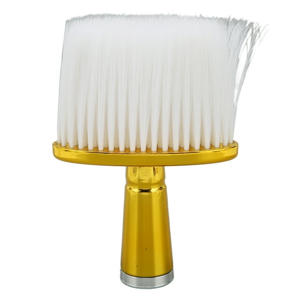 Cepillo para polvo facial y de cuello, elimina el pelo suelto, suave y con mango galvanizado para salón y hogar.