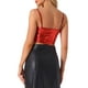 thumbnail image 3 of INSPIRAR CHIC Top de Cami de Mujer sin Mangas con Tirantes Espagueti para Fiesta Brillante y Metálico XL Rojo, 3 of 6