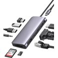 thumbnail image 1 of Adaptador multipuerto USB C, estación de acoplamiento Ethernet Dongle USB C 10 en 1 con 4K HDMI VGA 100W Suministro de energía 3 puertos USB 3.0 Namotu CZDZ-ST157, 1 of 7