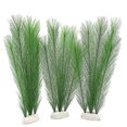 thumbnail image 1 of Decoración para acuario: 3 plantas artificiales de plástico de 30 cm, base blanca, hierba de plumas y cola de gallo para paisajes acuáticos vibrantes., 1 of 6