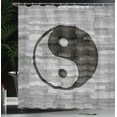thumbnail image 4 of Ambesonne Ying Yang Shower Curtain, Rustic Modern Style, 69"Wx75"L, Black Grey, 4 of 5