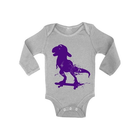 

Awkward Styles Skateboarding Dinosaur Baby Bodysuit Long Sleeve Skateboard One Piece Top for Baby Dinosaur Bodysuit Skateboarding Fans Dinosaur Skateboarding Long Sleeve One Piece Dinosaur Gifts