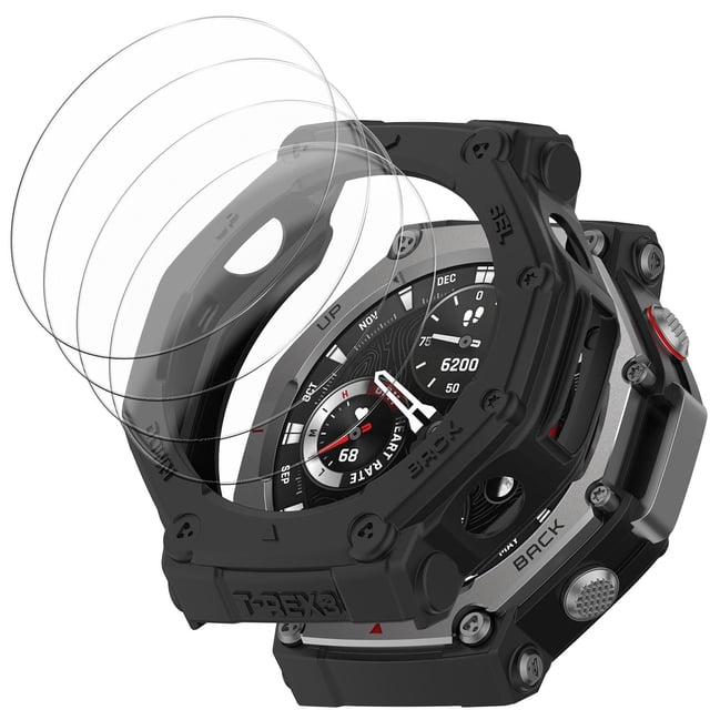 Funda protectora de pantalla Msvueioe para Amazfit T-Rex 3, paquete 1+4