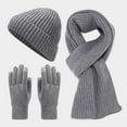 thumbnail image 2 of Weikingp Scarf, Hat, Glove Set, Scarf Gloves Hat Set for Teen Girls Women&Men Autumn Winter Warm Wool Hat Scarf Gloves Three, Scarf for Women, gray2, 2 of 5