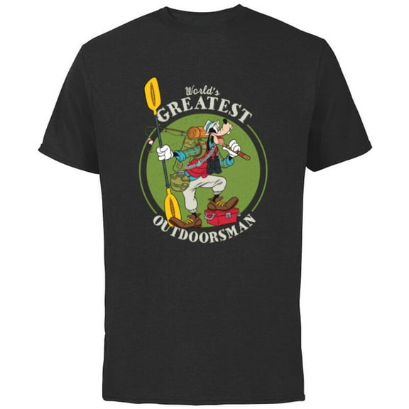 Disney Goofy Outdoorsman Father's Day - Short Sleeve Cotton T-Shirt for Adults - Customized-Navy