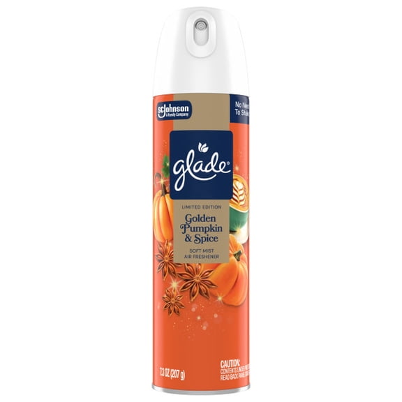 Glade® Soft Mist Odor Fighting Aerosol Air Freshener, Golden Pumpkin & Spice, 7.3oz, 1 Count