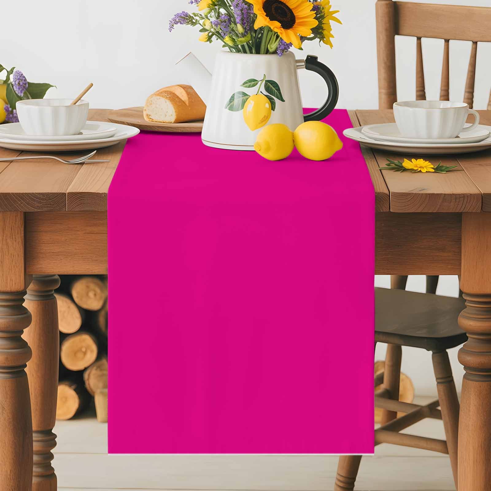 Rose Red Watercolor Table Runner 90 Inches Long, Solid Color Table Runners Tabletop Scarf Kitchen Dining Tables Decoration for Home Party Indoor Outdoor