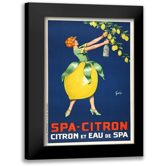 Vintage Apple Collection 10x14 Black Modern Framed Museum Art Print Titled - Spa Citron