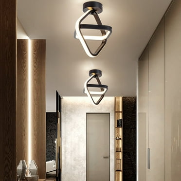 ADISUN Modern Flush Mount LED Ceiling Light Fixtures, Square Ceiling Lamp Warm Light, Black