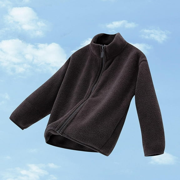 Teen Fleece Thermal Sweatshirt Jacket Girls Full Zip Casual Warm Outwear Soft Long Sleece Soild Color Sweater Tops Autumn Winter Outdoor Exercise Classic Trendy Outfits Homewear 1-12 Years Toddler