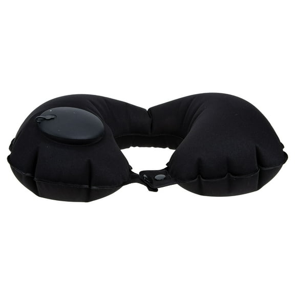 Toyandona Nuolux Auto-Inflating Pillow Black U-Shaped Travel Accessory Comfortable