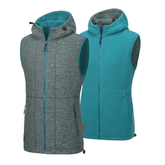 Little Donkey Andy Women's Reversible Lightweight Fleece Vest Warm Sleeveless Jacket for Golf Travel Hiking Mallard Green XS