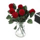 thumbnail image 4 of Pendientes de joyería de rosa roja Pendientes sorprendentes de regalo Suministros propuestos Suministros Caja de anillo portátil Boda de compromiso con hoja verde Vogacara AP004500-00, 4 of 7