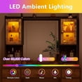 thumbnail image 3 of CSZZD Makeup Vanity Desk with Mirror and Lights in 3 Colors, Dressing Vanity Table with Charging Station, Large Vanity Mirror with 6 Storage Drawers & 2 RGB Cabinets for Girls, Women, Rustic Brown, 3 of 9
