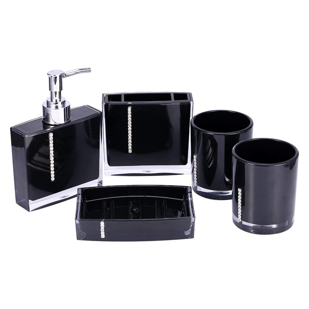 5 Pcs Bathroom Accessory Set Luxury Bath Vanity Set with Toothbrush Holder Containe Tumble Soap... by HURRISE SPORT