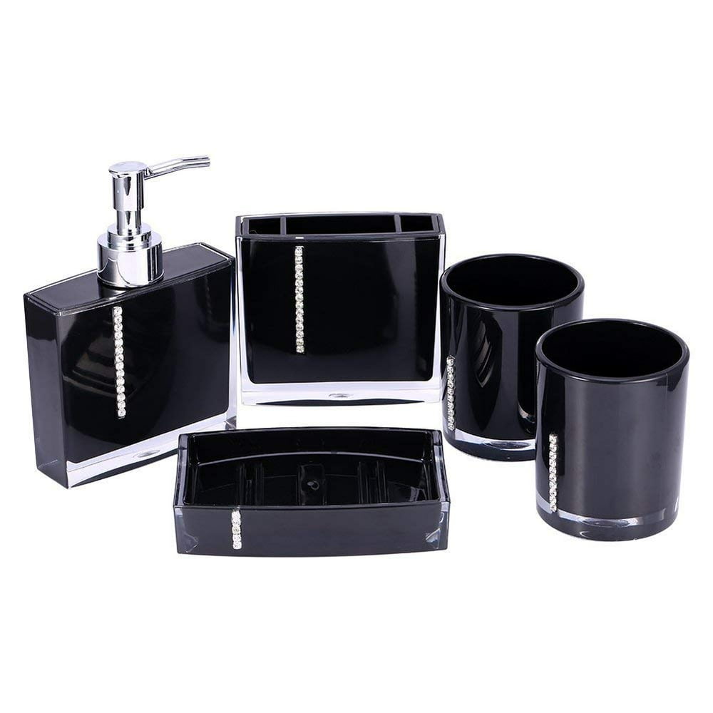 5 Pcs Bathroom Accessory Set Luxury Bath Vanity Set with Toothbrush