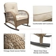 thumbnail image 3 of ATR ART to REAL Patio Wicker Rocking Furniture Sets,Rattan Rocker Chair Sets with Side Table for Porch, Khaki(Beige Wicker), 3 of 8