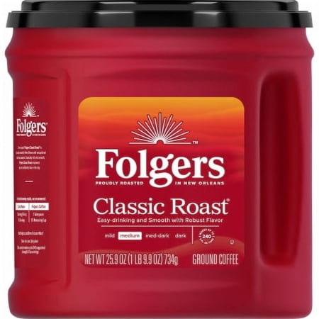 2 Pack Folgers Classic Roast Medium Roast Ground Coffee