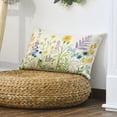 thumbnail image 4 of Colorful Wildflowers Spring Throw Pillow Cover, 12 x 20 Inch Spring Flower Cushion Case for Sofa Couch, 4 of 6