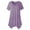 Purple, variant on Women's Casual Blouses Top Fashion Solid Color V-Neck T-Shirt Summer Short Sleeve Shirts Comfortable Irregular Hem Long Short Pullover Top