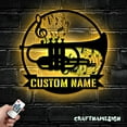 thumbnail image 3 of Craftnamesign Custom Cornet Musical Instrument Metal Wall Art LED Light, Cornet Player Name Sign, 3 of 5